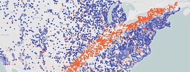 Hay una fiebre descontrolada por el eclipse del 8 de abril. Este mapa de reservas en Airbnb es el mejor ejemplo
